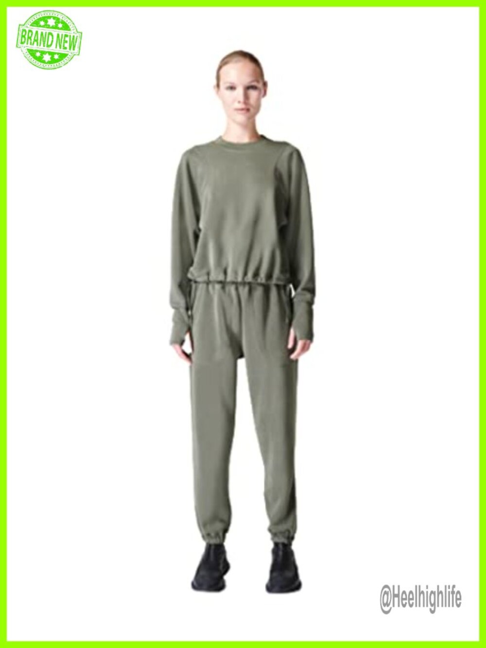 Sand Wash Crew Neck Sweatshirt Cropped Active Pullover